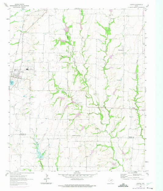 Classic USGS Gunter Texas 7.5'x7.5' Topo Map Image