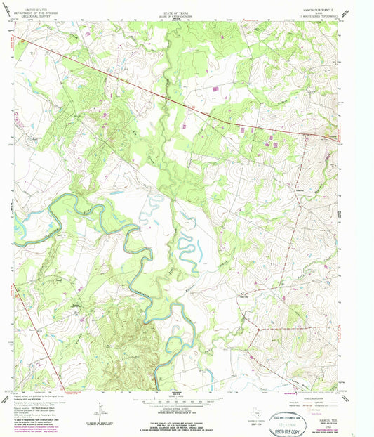 Classic USGS Hamon Texas 7.5'x7.5' Topo Map Image