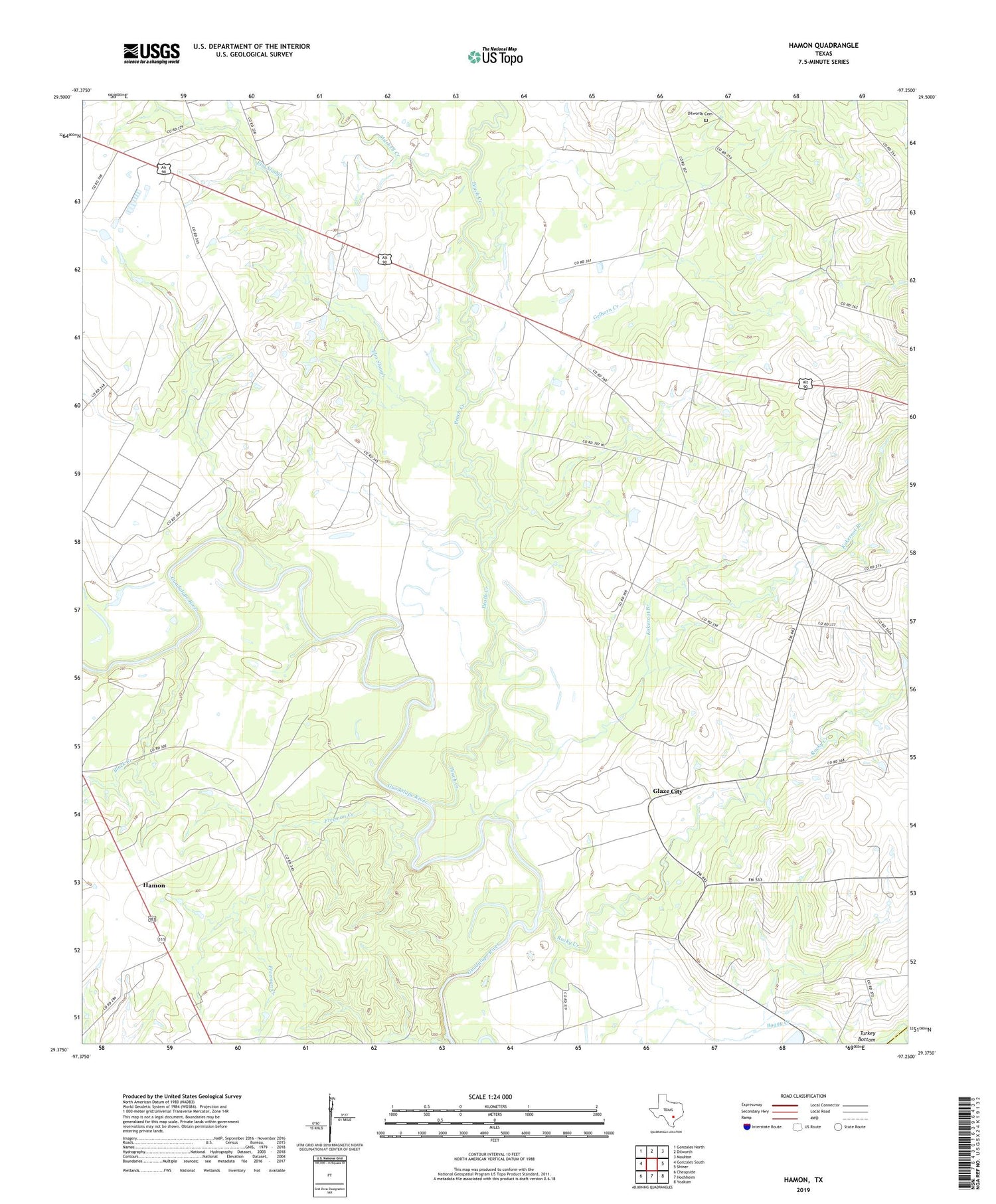 Hamon Texas US Topo Map Image