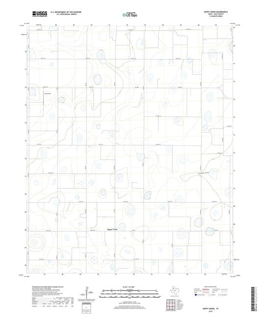 Happy Union Texas US Topo Map Image