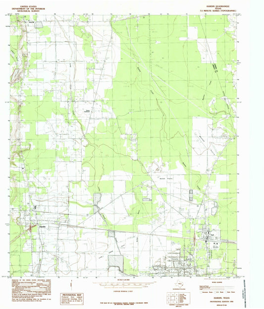 Classic USGS Hardin Texas 7.5'x7.5' Topo Map Image