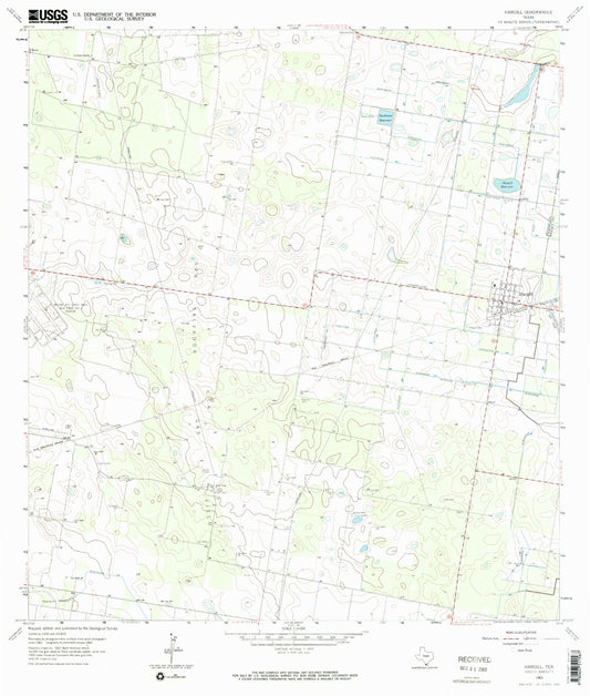 Classic USGS Hargill Texas 7.5'x7.5' Topo Map Image