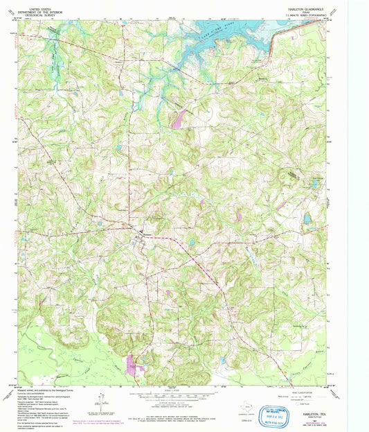 Classic USGS Harleton Texas 7.5'x7.5' Topo Map Image