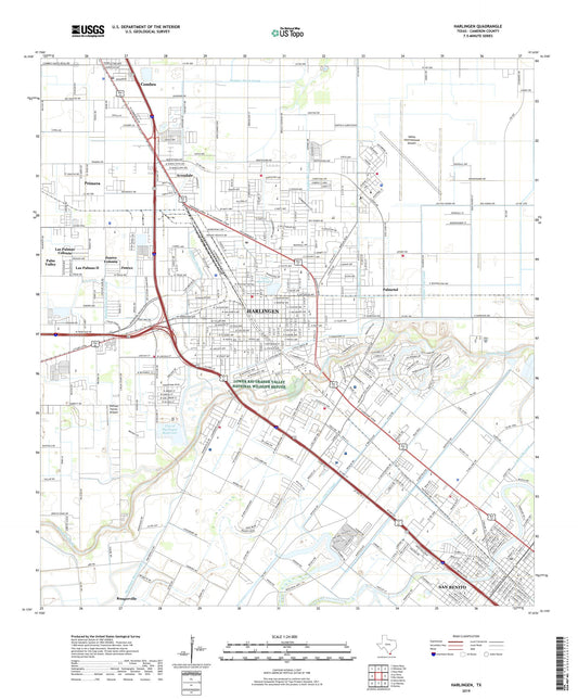 Harlingen Texas US Topo Map Image