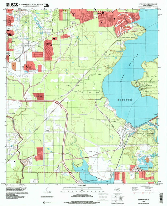 Classic USGS Harmaston Texas 7.5'x7.5' Topo Map Image