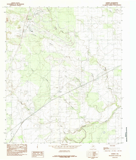Classic USGS Harriet Texas 7.5'x7.5' Topo Map Image