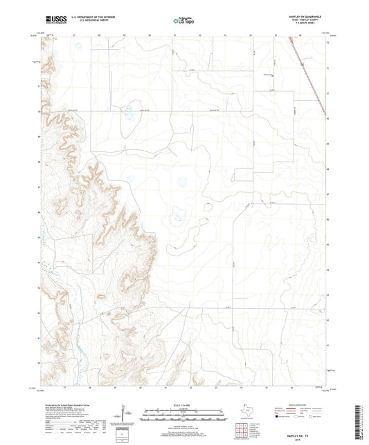 Hartley SW Texas US Topo Map Image