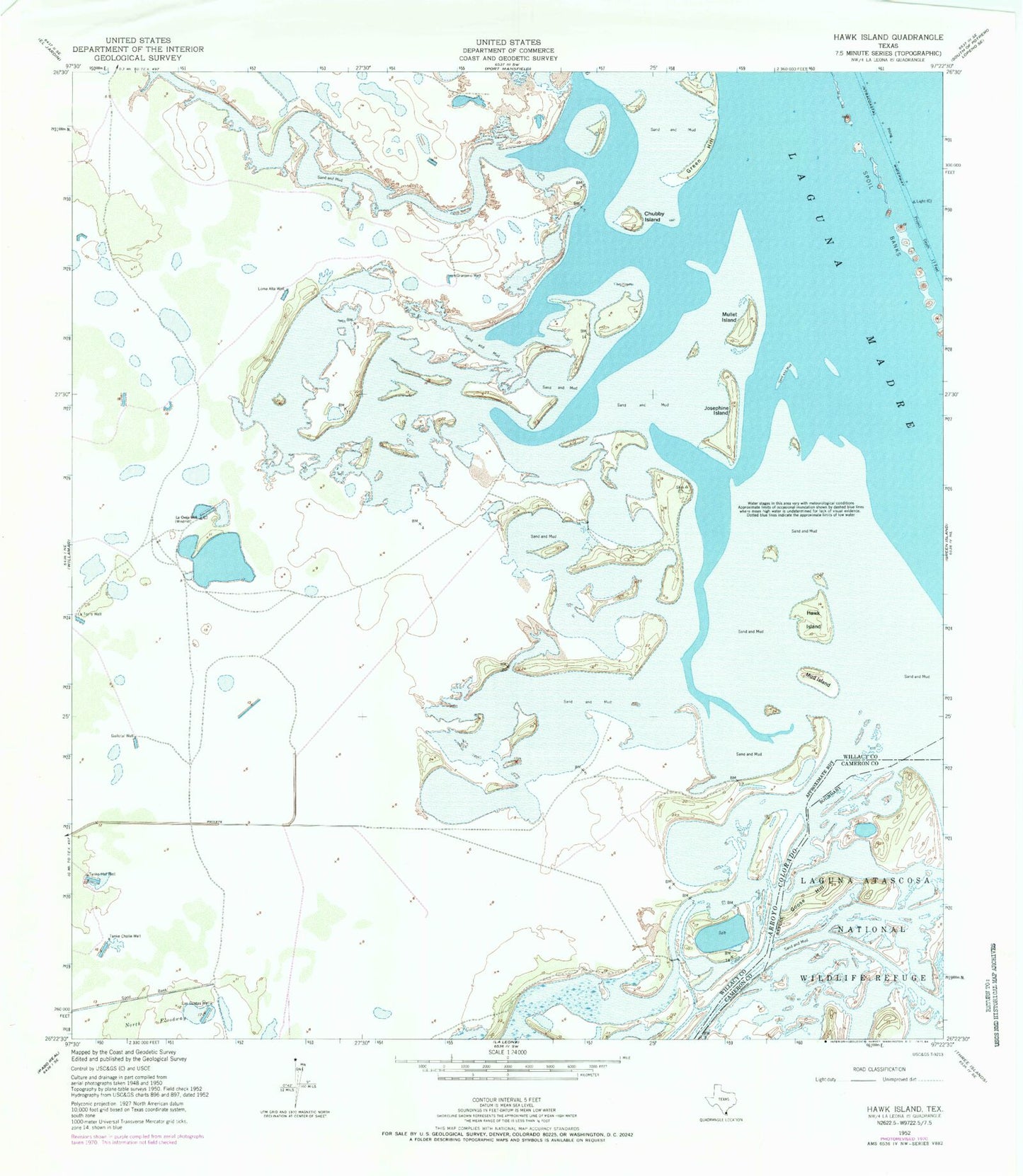 Classic USGS Hawk Island Texas 7.5'x7.5' Topo Map Image