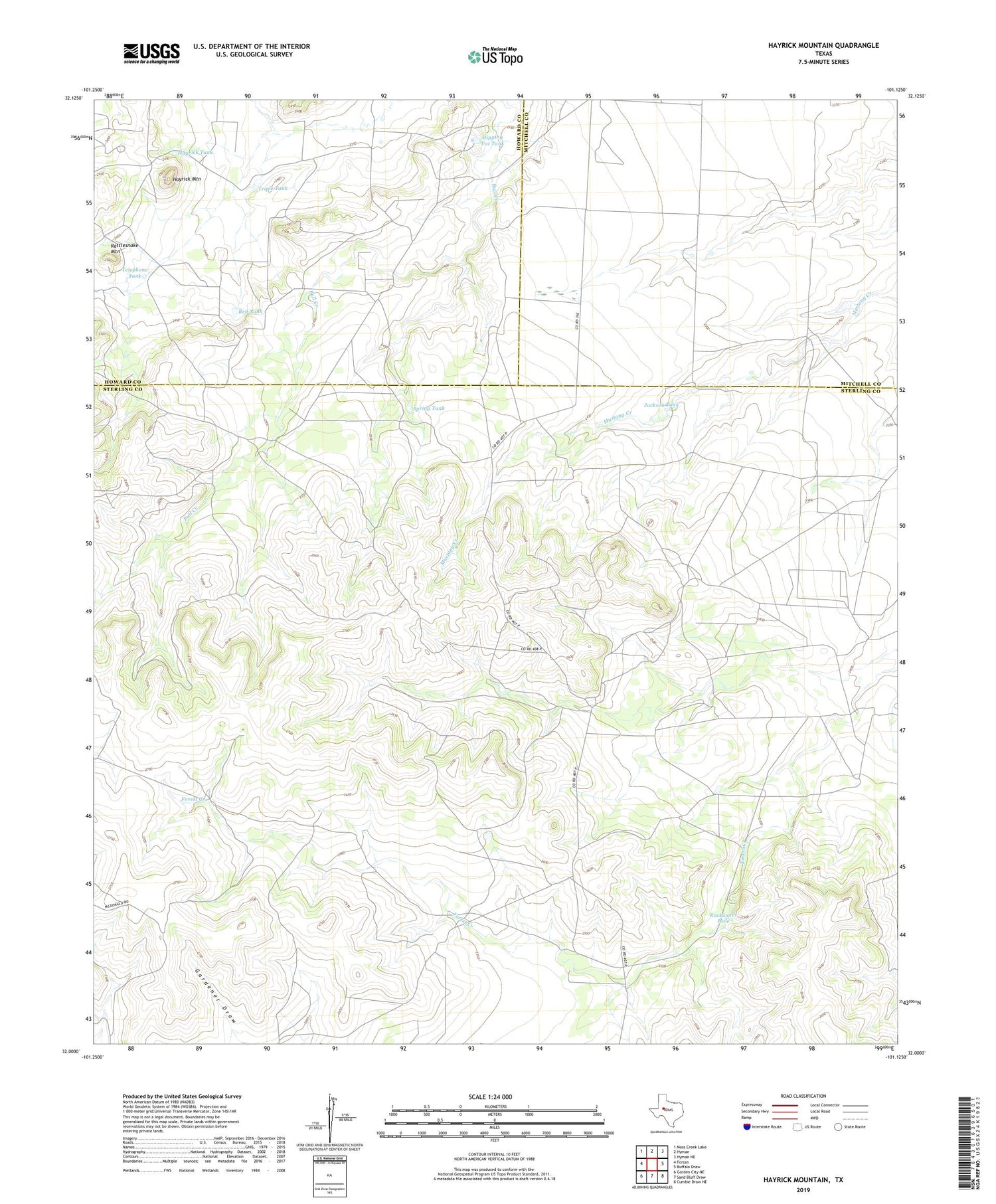 Hayrick Mountain Texas US Topo Map Image