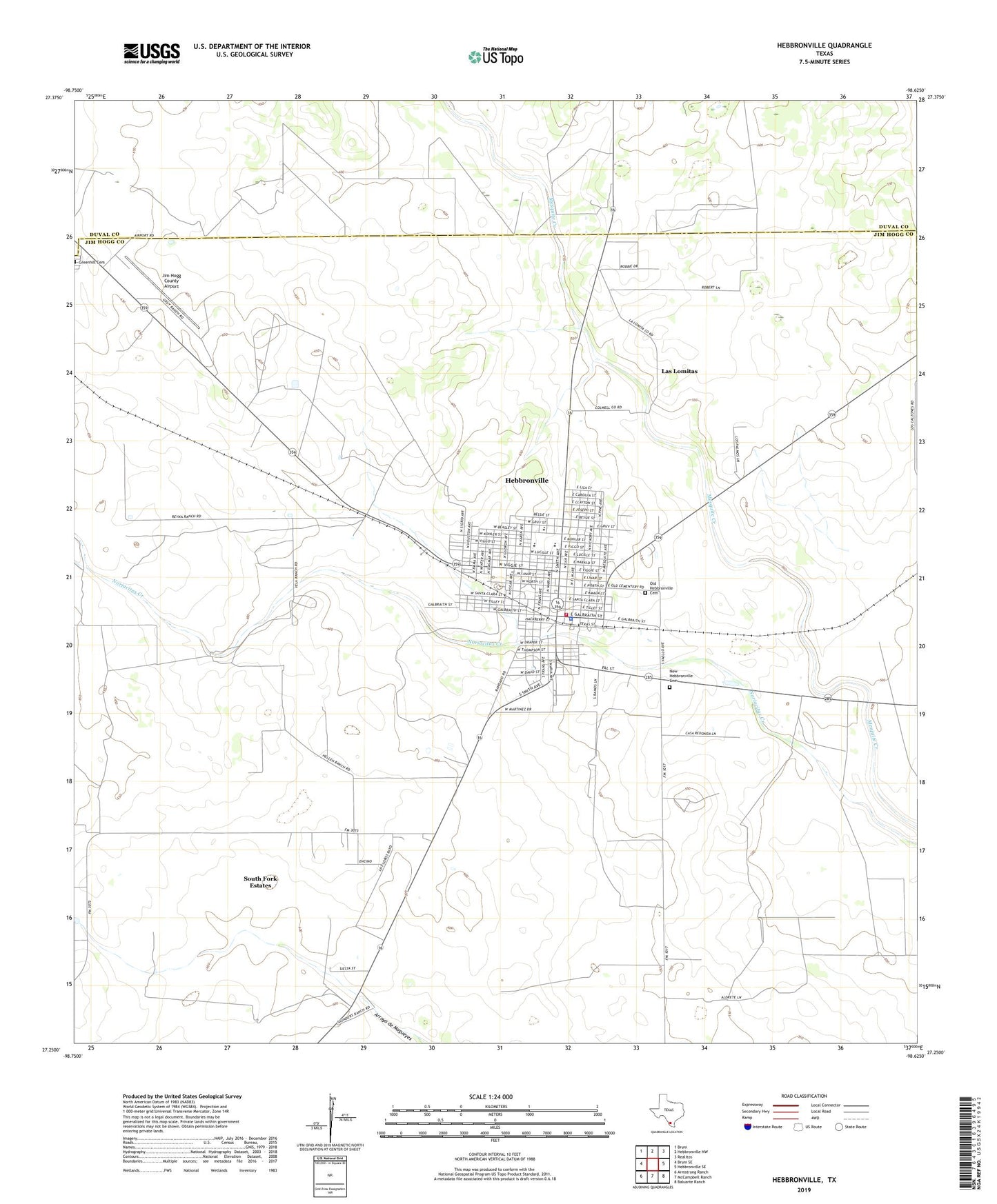 Hebbronville Texas US Topo Map Image