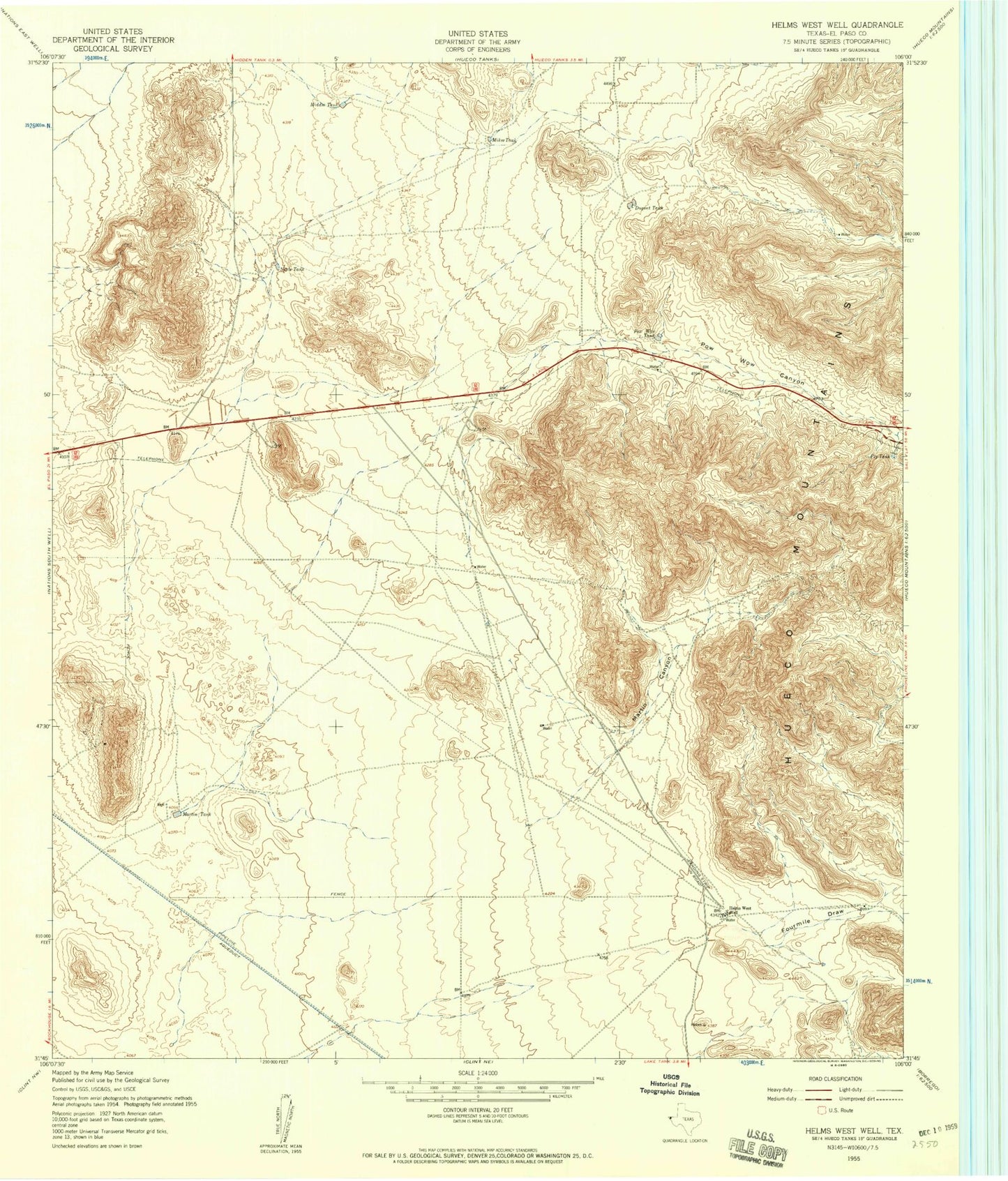 Classic USGS Helms West Well Texas 7.5'x7.5' Topo Map Image