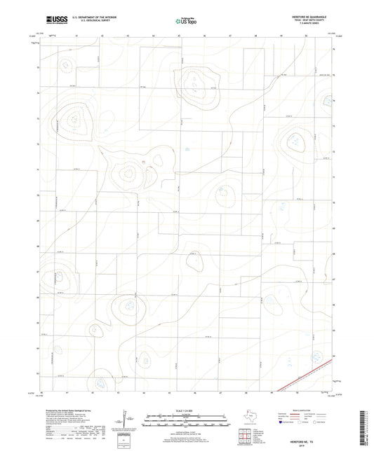 Hereford NE Texas US Topo Map Image