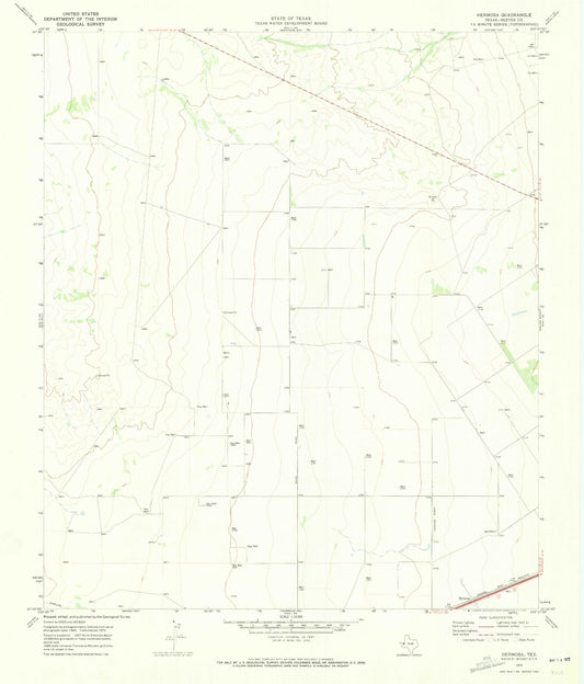 Classic USGS Hermosa Texas 7.5'x7.5' Topo Map Image