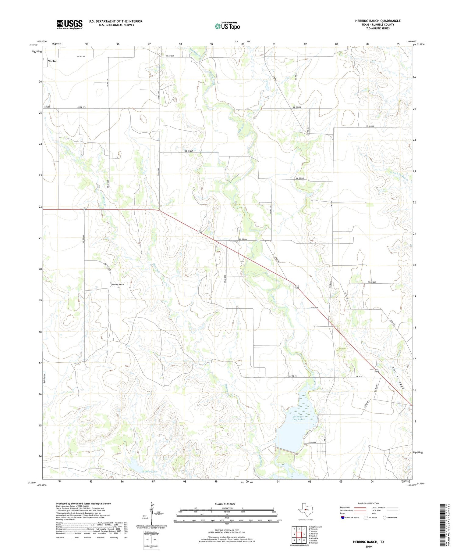 Herring Ranch Texas US Topo Map Image