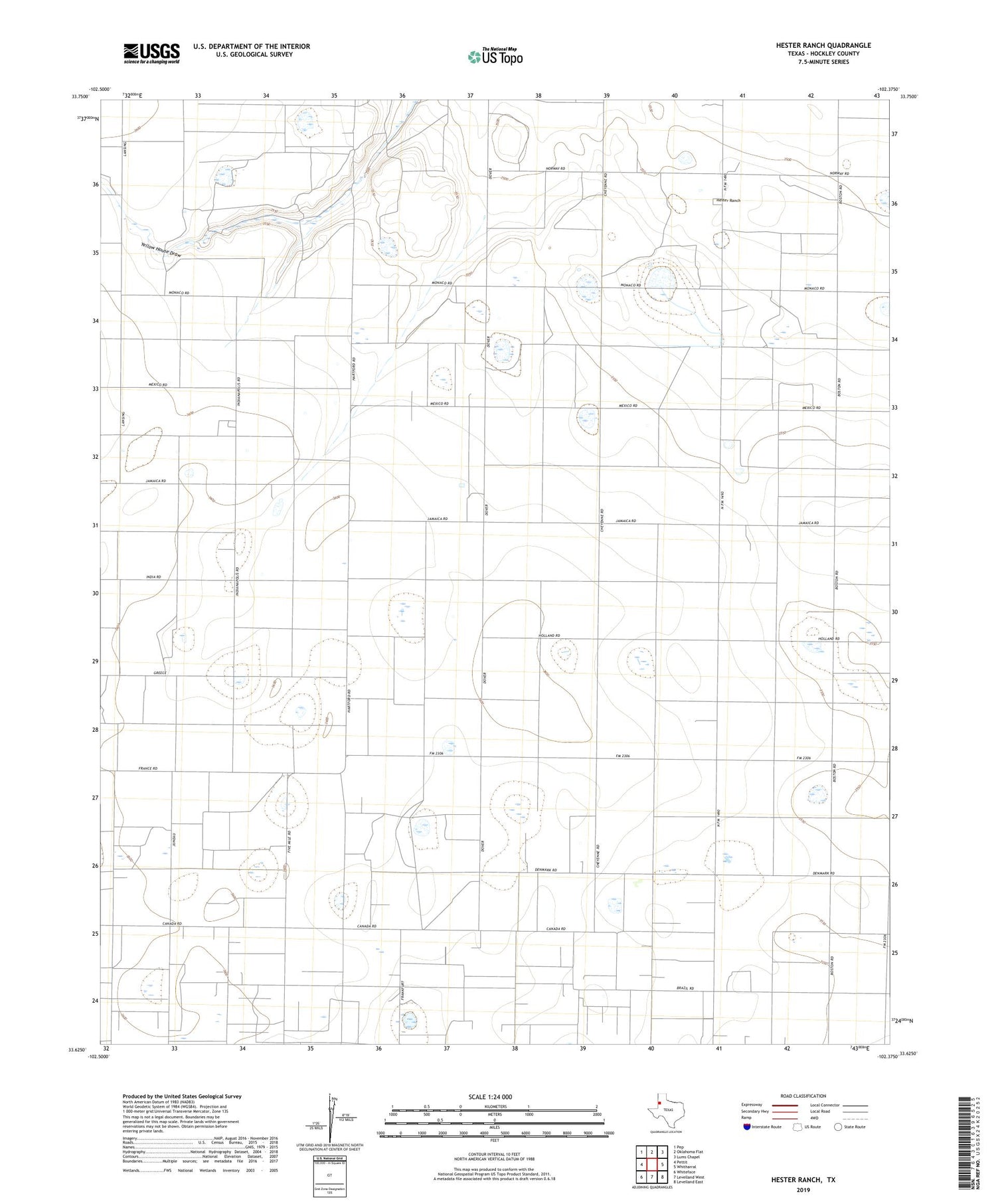 Hester Ranch Texas US Topo Map Image