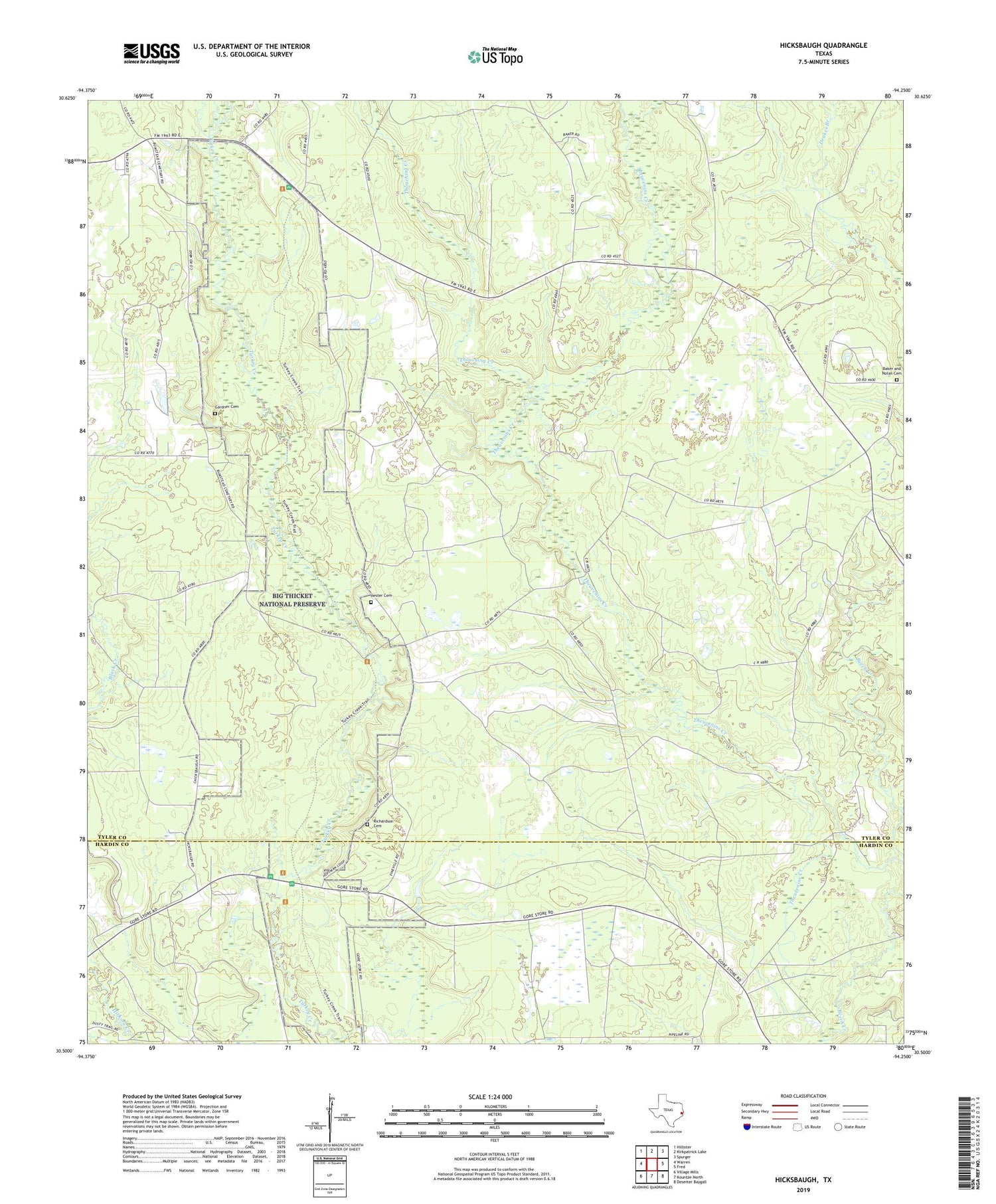 Hicksbaugh Texas US Topo Map Image