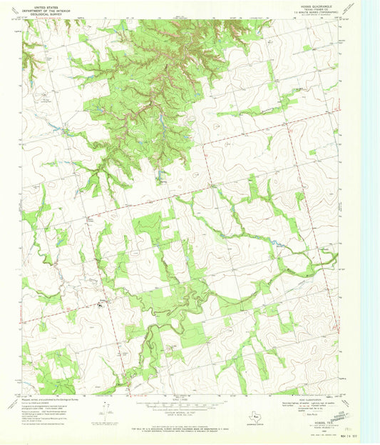 Classic USGS Hobbs Texas 7.5'x7.5' Topo Map Image