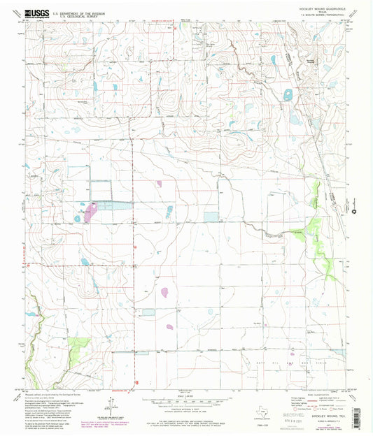 Classic USGS Hockley Mound Texas 7.5'x7.5' Topo Map Image