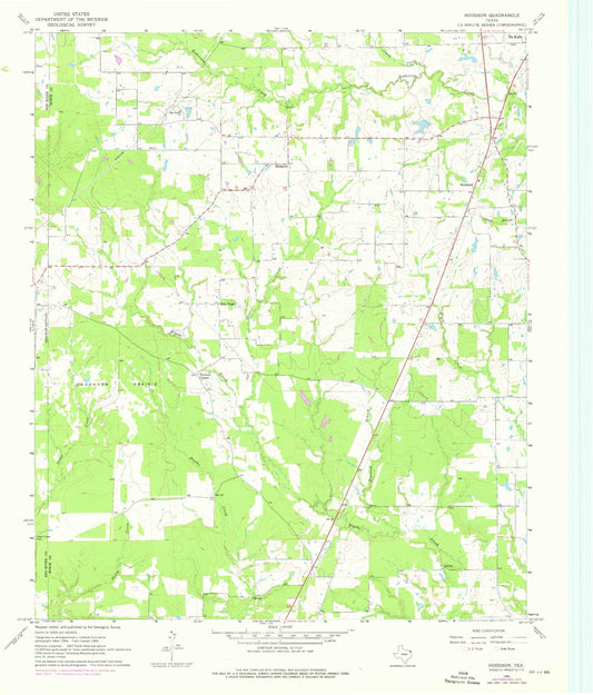 Classic USGS Hodgson Texas 7.5'x7.5' Topo Map Image