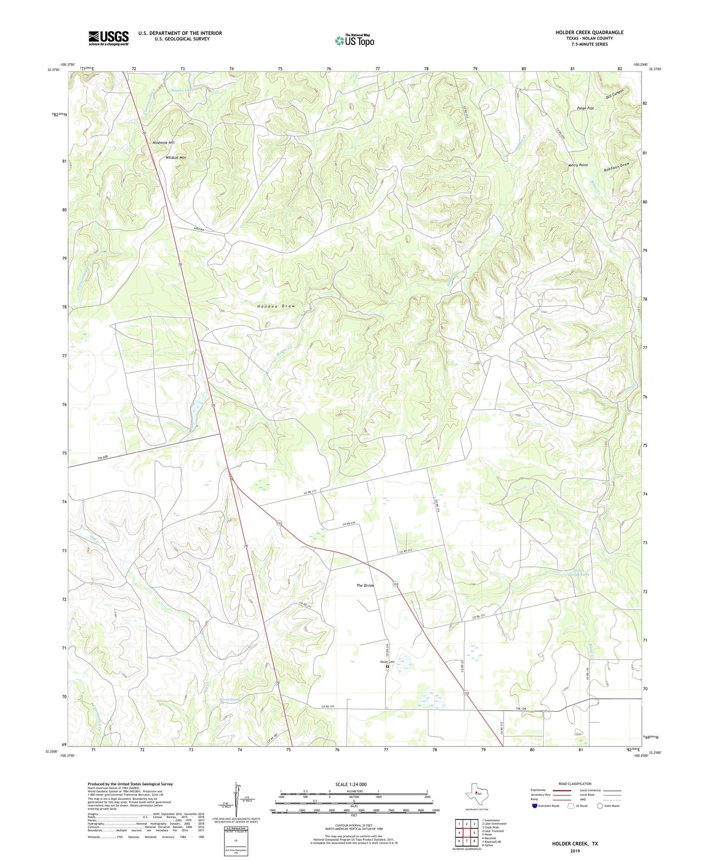 Holder Creek Texas US Topo Map Image