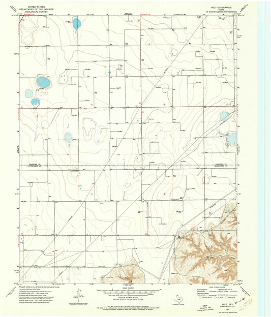 Classic USGS Holt Texas 7.5'x7.5' Topo Map Image
