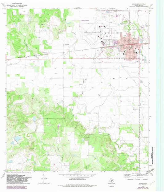 Classic USGS Hondo Texas 7.5'x7.5' Topo Map Image