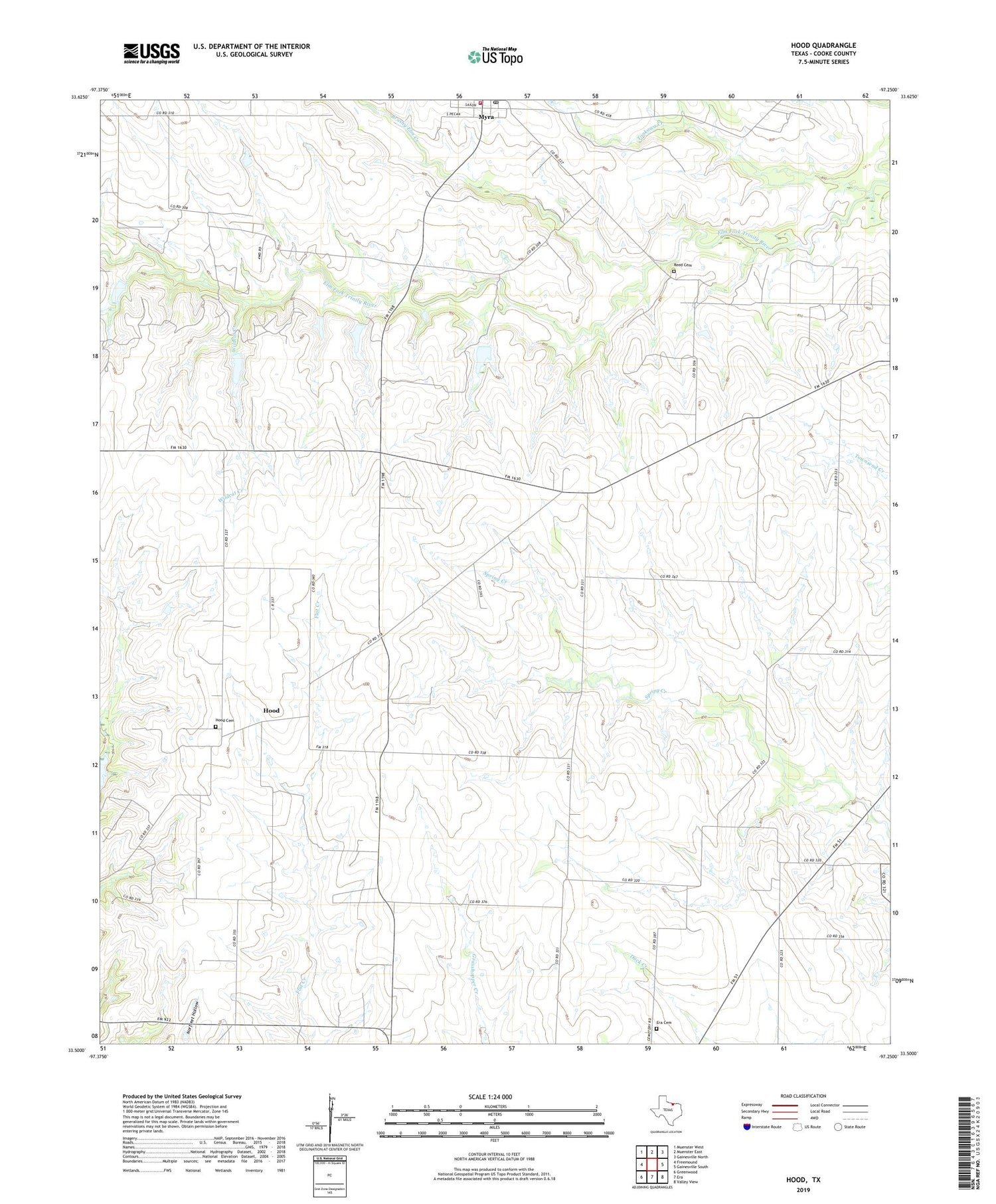 Hood Texas US Topo Map Image