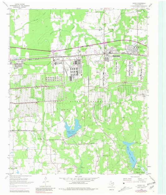 Classic USGS Hooks Texas 7.5'x7.5' Topo Map Image