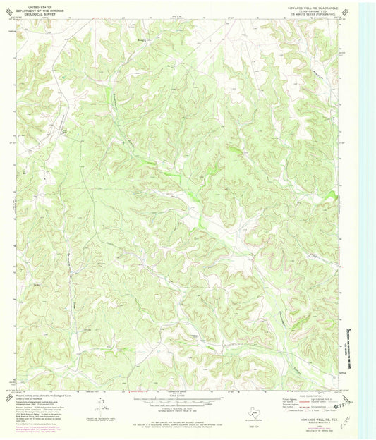 Classic USGS Howards Well NE Texas 7.5'x7.5' Topo Map Image