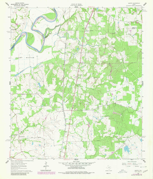 Classic USGS Howth Texas 7.5'x7.5' Topo Map Image