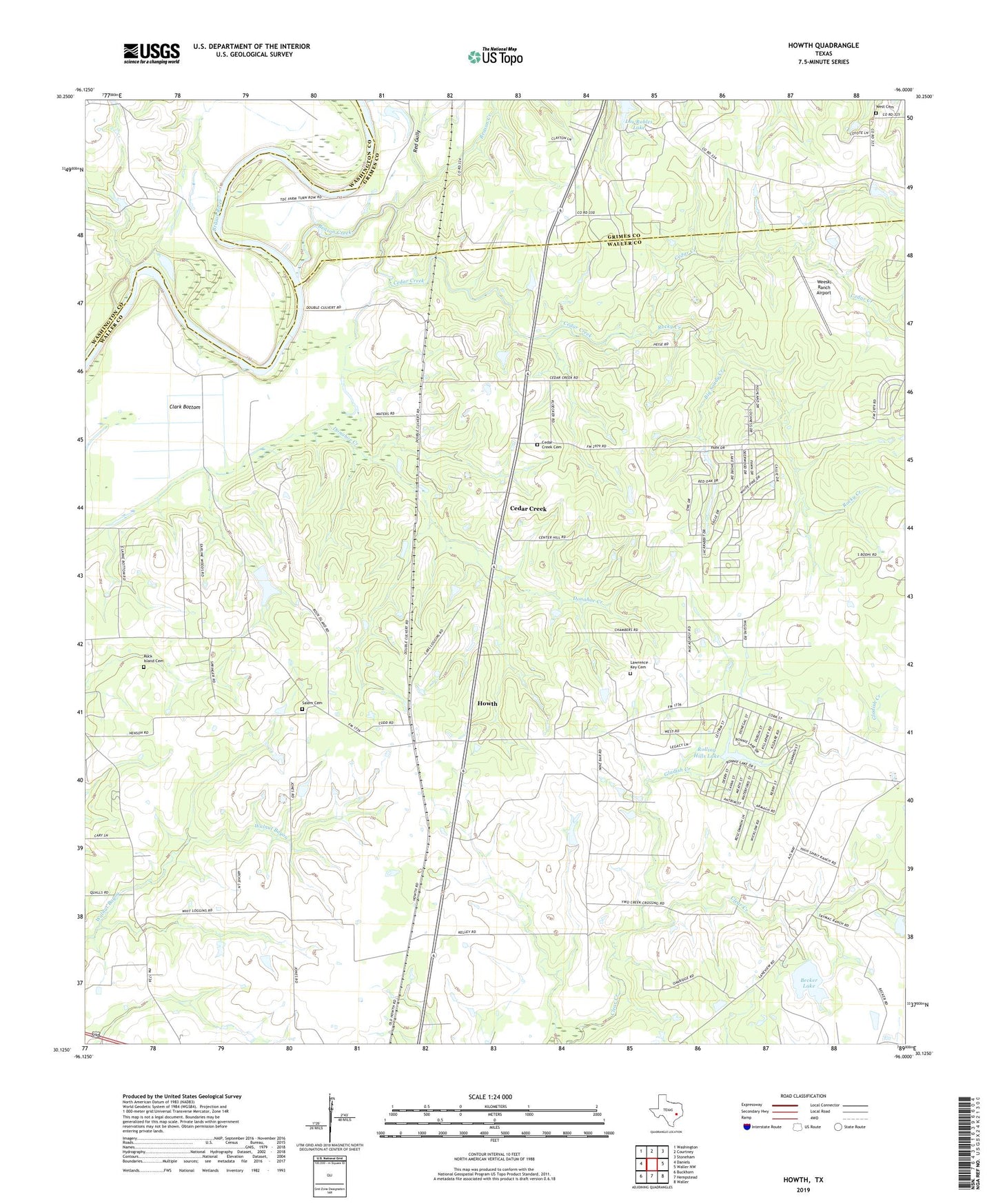 Howth Texas US Topo Map Image