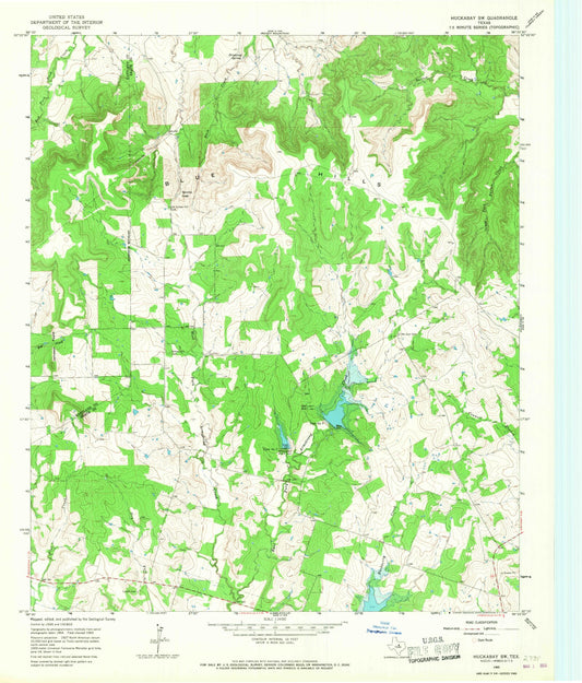 Classic USGS Huckabay SW Texas 7.5'x7.5' Topo Map Image