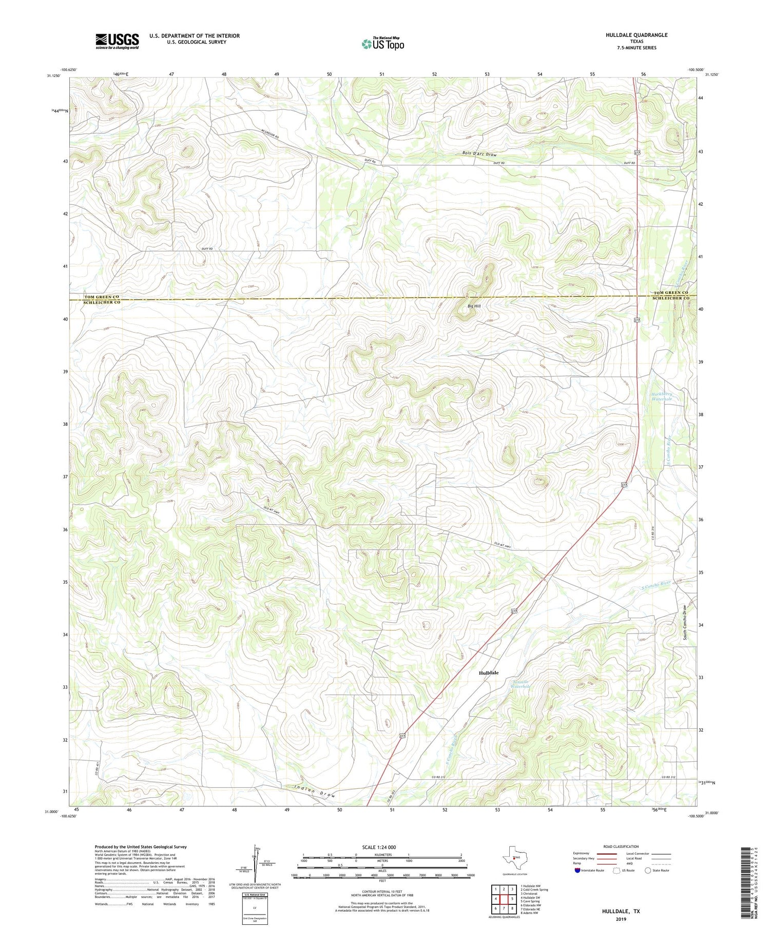 Hulldale Texas US Topo Map Image