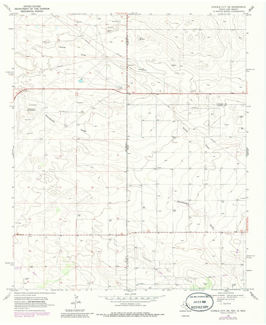 Classic USGS Humble City NE Texas 7.5'x7.5' Topo Map Image