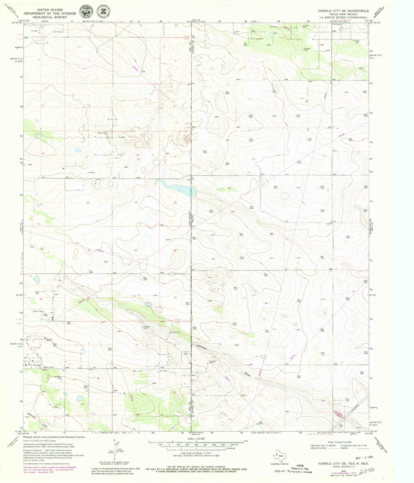 Classic USGS Humble City SE Texas 7.5'x7.5' Topo Map Image