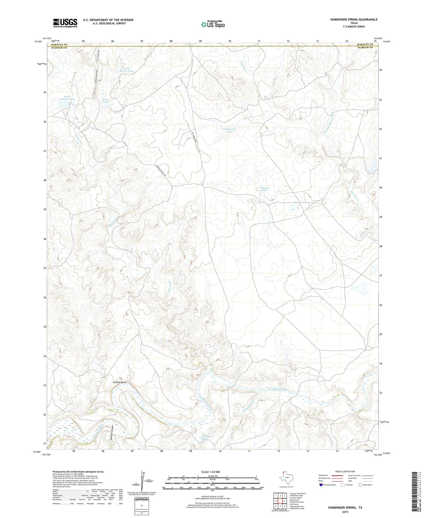 Humdinger Spring Texas US Topo Map Image