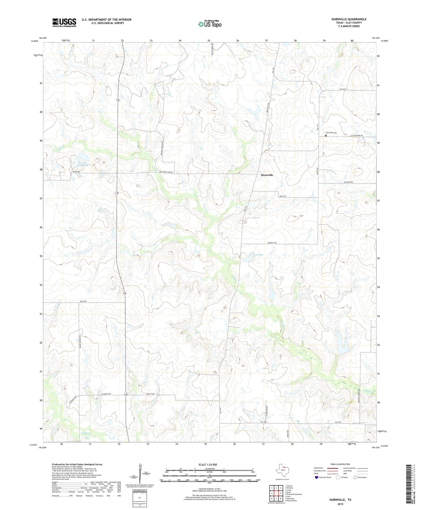 Hurnville Texas US Topo Map Image