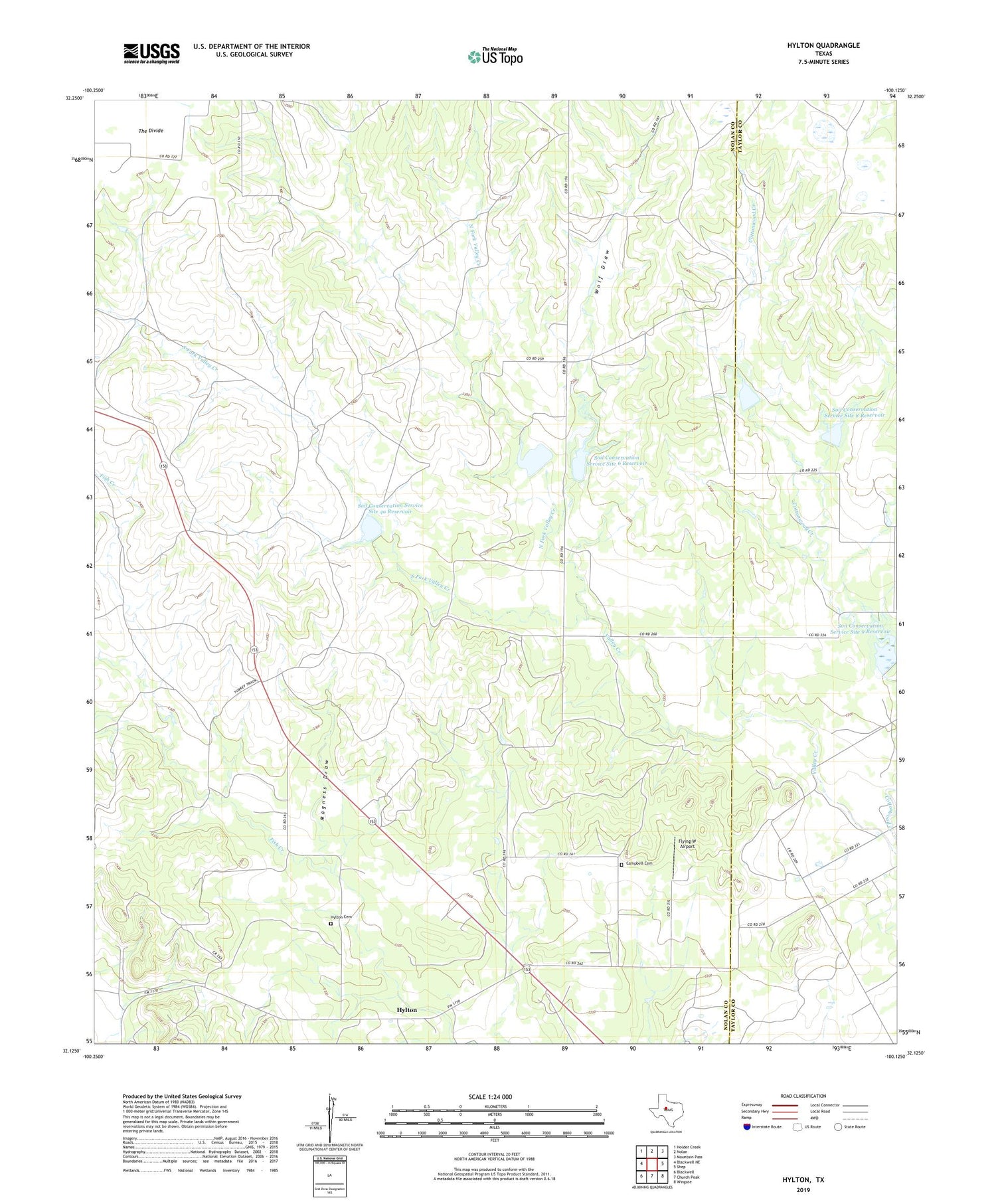 Hylton Texas US Topo Map Image