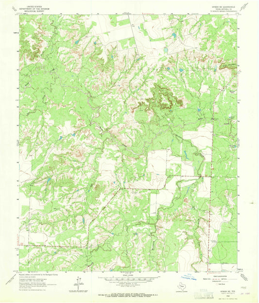 Classic USGS Hyman NE Texas 7.5'x7.5' Topo Map Image