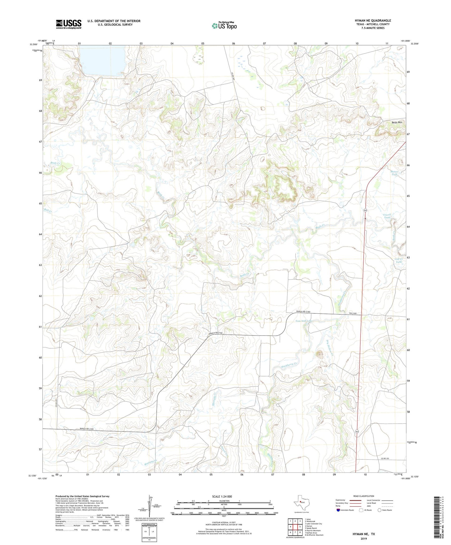 Hyman NE Texas US Topo Map Image