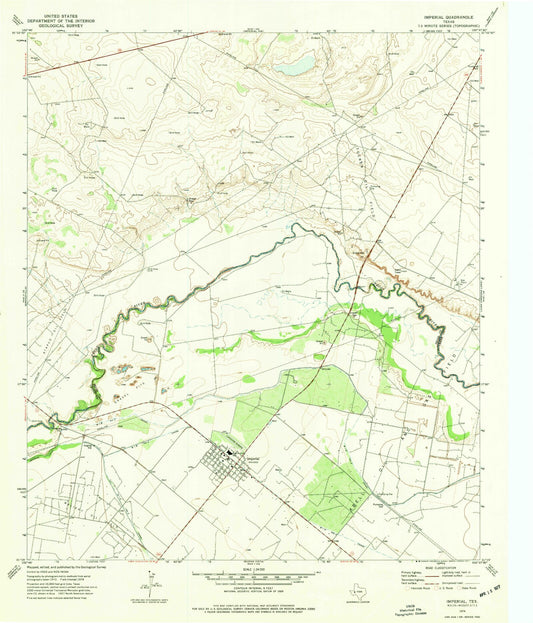 Classic USGS Imperial Texas 7.5'x7.5' Topo Map Image