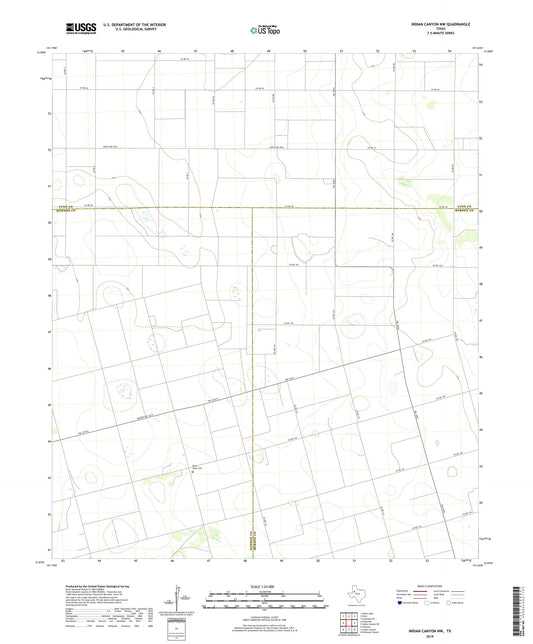 Indian Canyon NW Texas US Topo Map Image