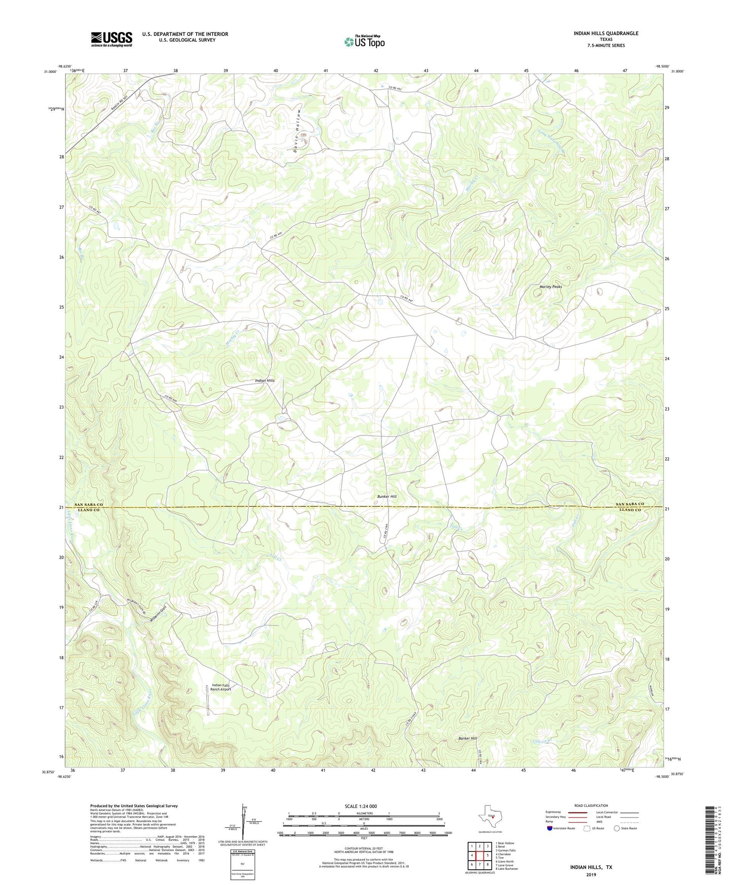 Indian Hills Texas US Topo Map Image