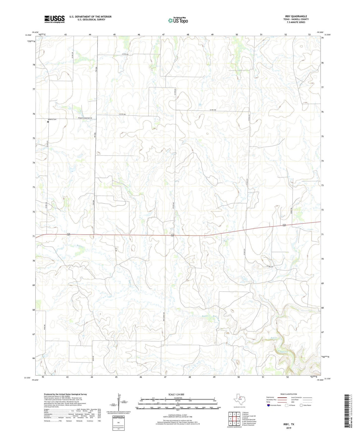 Irby Texas US Topo Map Image
