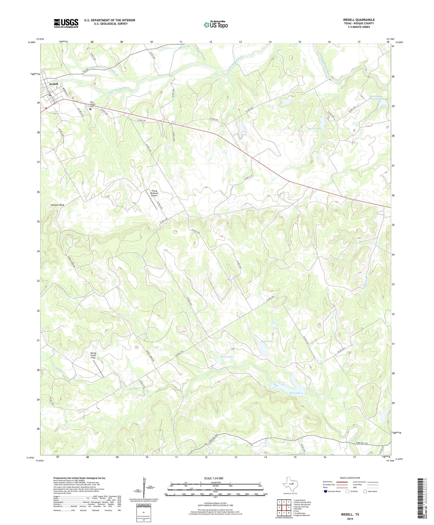 Iredell Texas US Topo Map Image