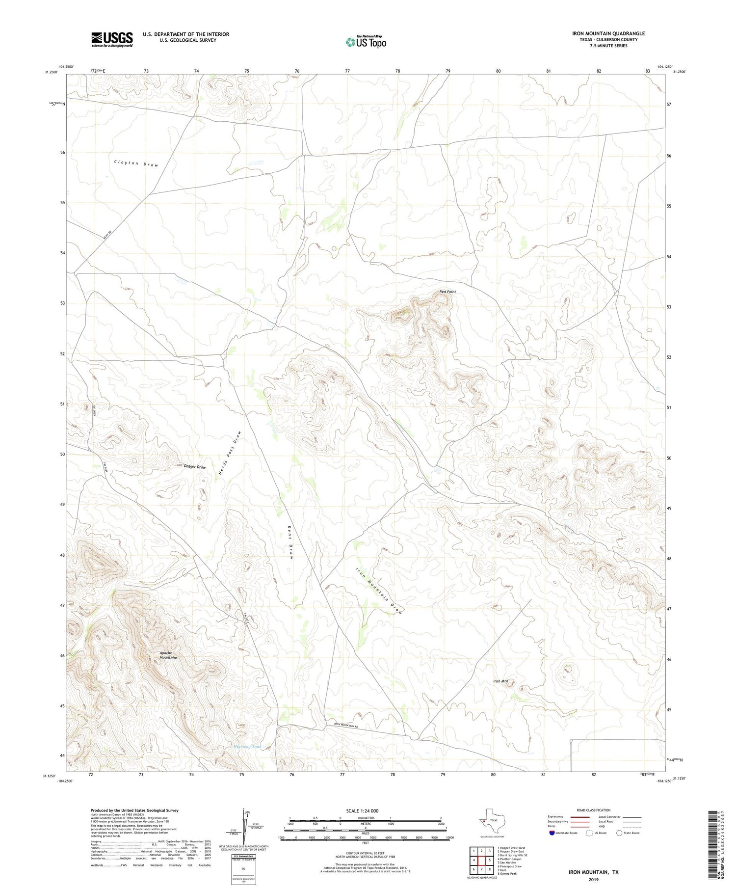 Iron Mountain Texas US Topo Map Image
