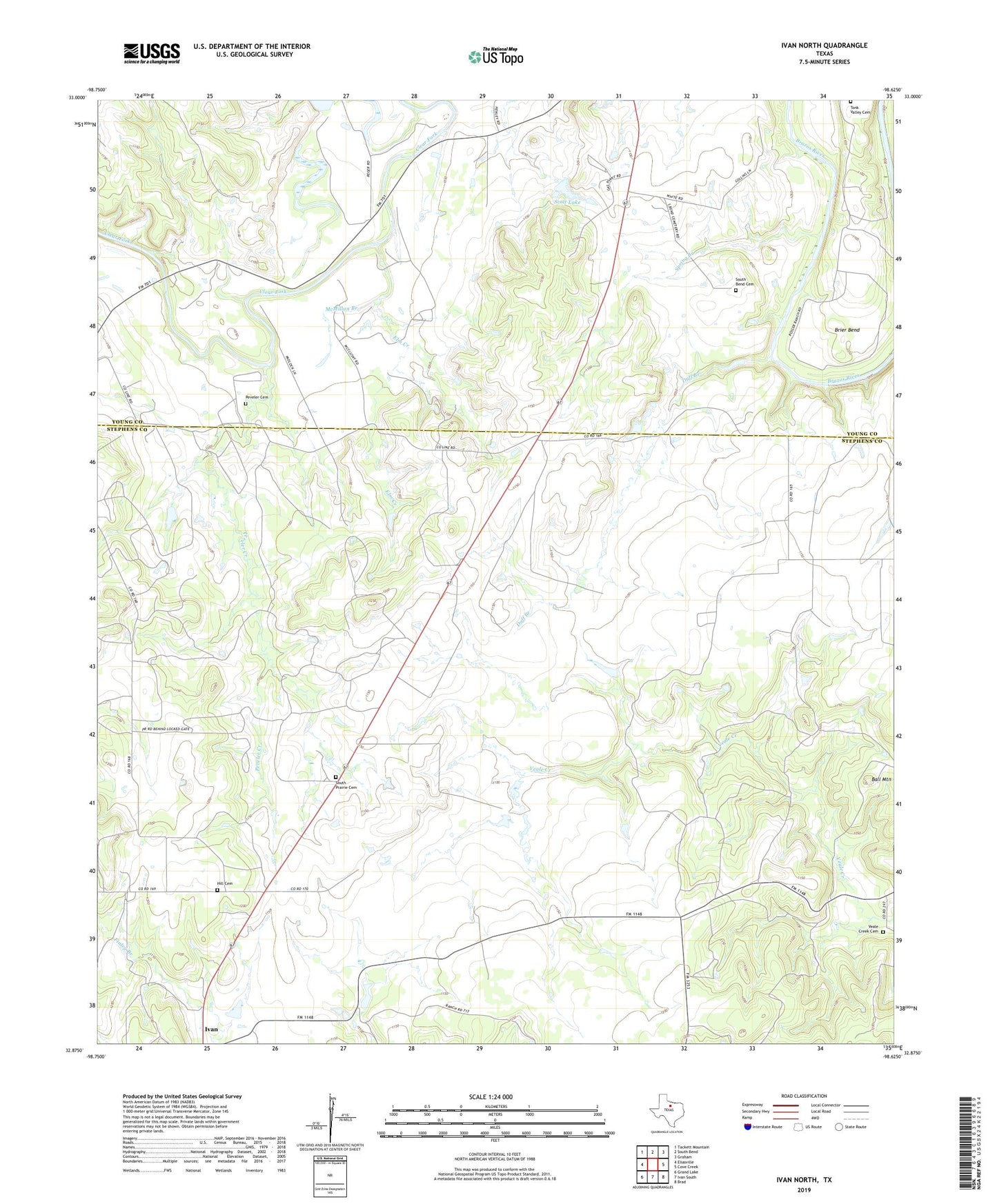 Ivan North Texas US Topo Map Image