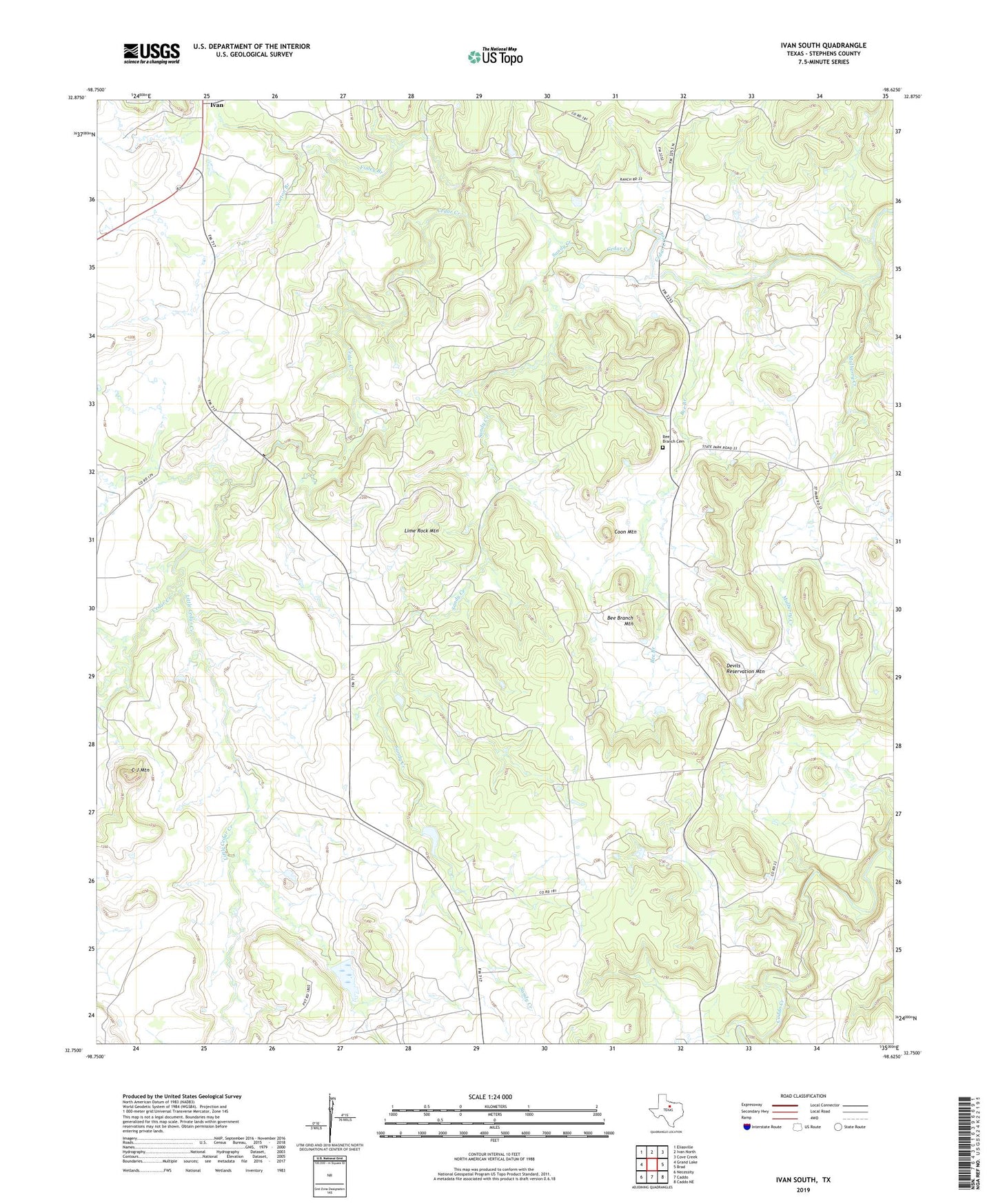 Ivan South Texas US Topo Map Image