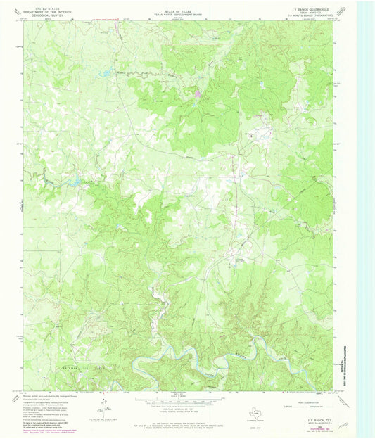 Classic USGS J Y Ranch Texas 7.5'x7.5' Topo Map Image