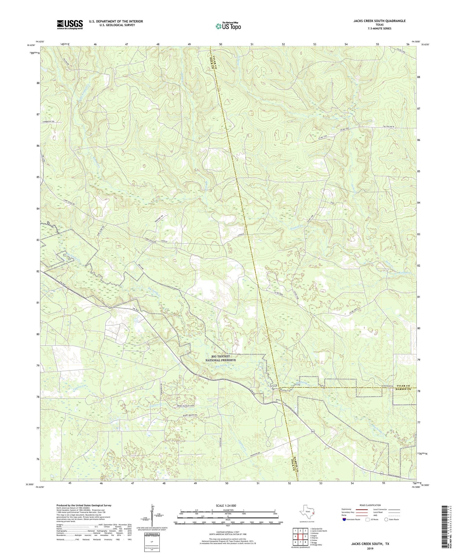Jacks Creek South Texas US Topo Map Image